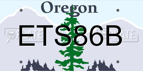 ETS86B Oregon License Plate