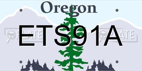 ETS91A Oregon License Plate