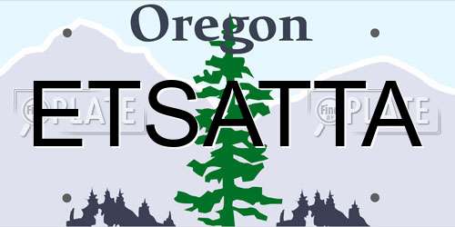 ETSATTA Oregon License Plate
