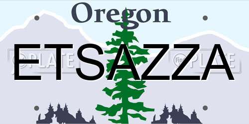 ETSAZZA Oregon License Plate