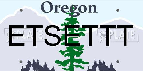 ETSETTT Oregon License Plate