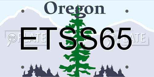 ETSS65 Oregon License Plate