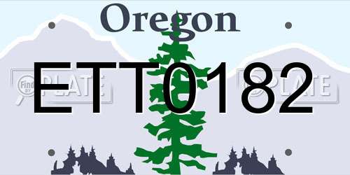 ETT0182 Oregon License Plate