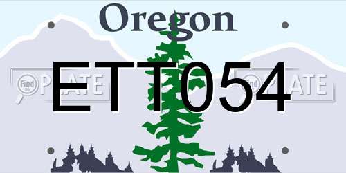 ETT054 Oregon License Plate