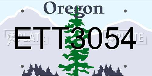 ETT3054 Oregon License Plate