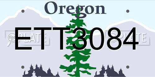 ETT3084 Oregon License Plate