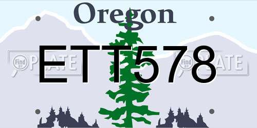 ETT578 Oregon License Plate