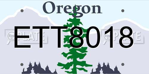 ETT8018 Oregon License Plate