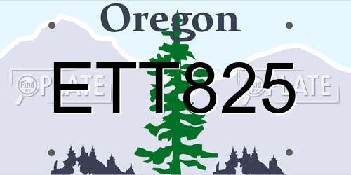 ETT825 Oregon License Plate