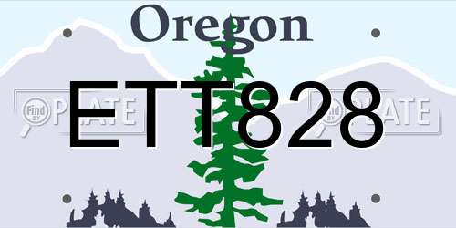 ETT828 Oregon License Plate