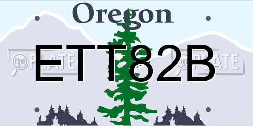 ETT82B Oregon License Plate