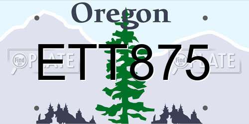 ETT875 Oregon License Plate