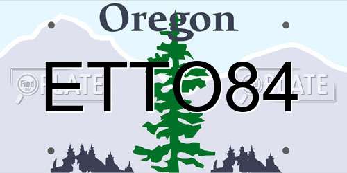 ETTO84 Oregon License Plate