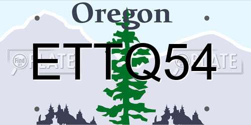 ETTQ54 Oregon License Plate