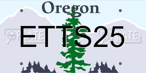 ETTS25 Oregon License Plate