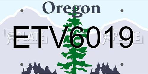 ETV6019 Oregon License Plate