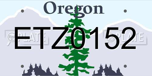 ETZ0152 Oregon License Plate