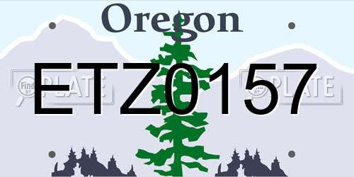 ETZ0157 Oregon License Plate