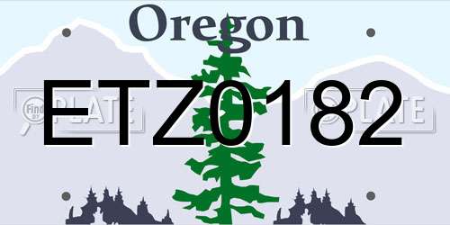 ETZ0182 Oregon License Plate