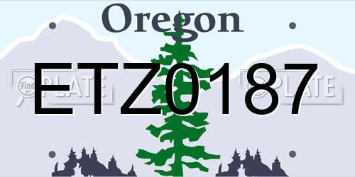 ETZ0187 Oregon License Plate