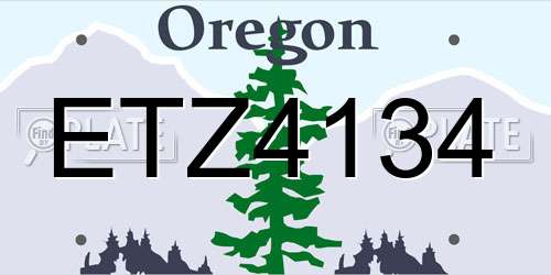 ETZ4134 Oregon License Plate