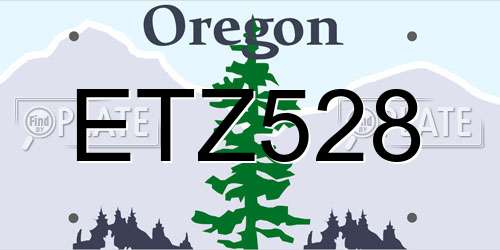ETZ528 Oregon License Plate