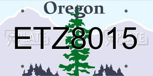 ETZ8015 Oregon License Plate