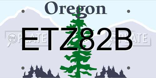 ETZ82B Oregon License Plate