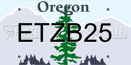 ETZB25 Oregon License Plate