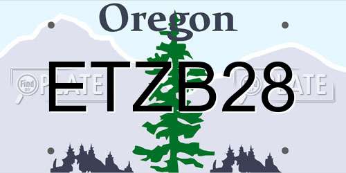 ETZB28 Oregon License Plate
