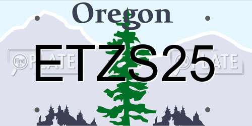 ETZS25 Oregon License Plate