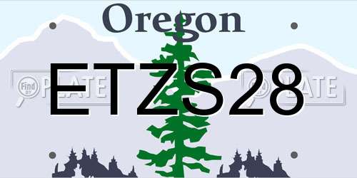 ETZS28 Oregon License Plate