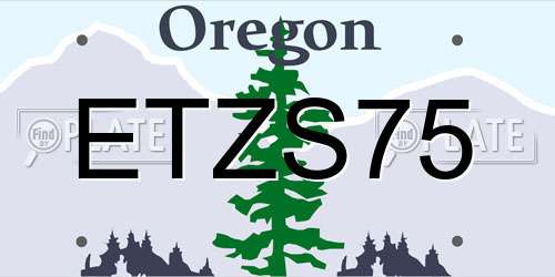ETZS75 Oregon License Plate