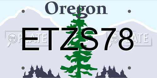 ETZS78 Oregon License Plate