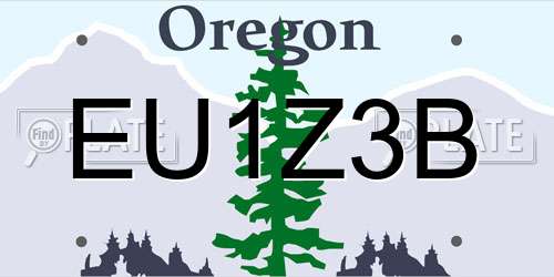 EU1Z3B Oregon License Plate