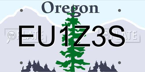 EU1Z3S Oregon License Plate