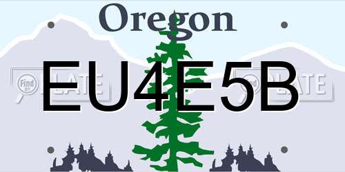 EU4E5B Oregon License Plate