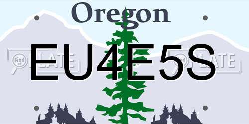 EU4E5S Oregon License Plate