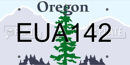 EUA142 Oregon License Plate