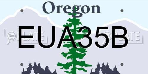EUA35B Oregon License Plate