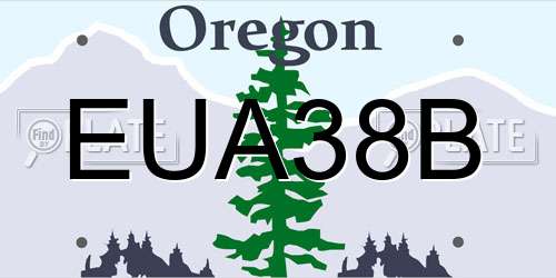EUA38B Oregon License Plate