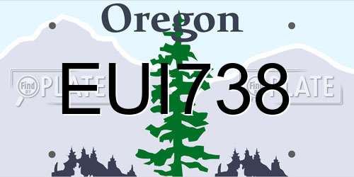 EUI738 Oregon License Plate
