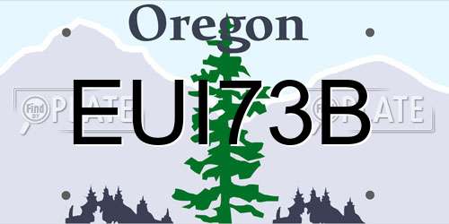 EUI73B Oregon License Plate