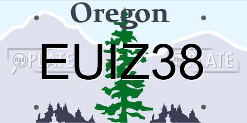 EUIZ38 Oregon License Plate