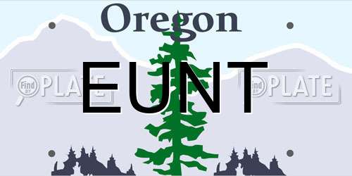 EUNT Oregon License Plate