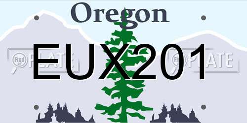 EUX201 Oregon License Plate