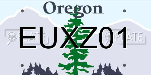 EUXZ01 Oregon License Plate
