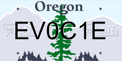 EV0C1E Oregon License Plate