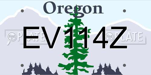EV114Z Oregon License Plate