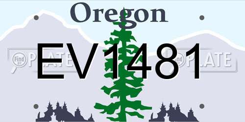 EV1481 Oregon License Plate